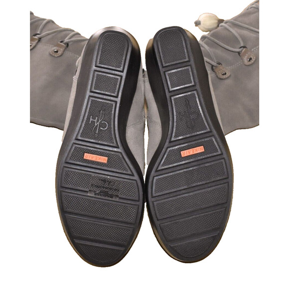 C0 NEW COLE HAAN AIR TALI Greige Suede Waterproof Tall Shearling Boots Size 9B - Picture 8 of 10